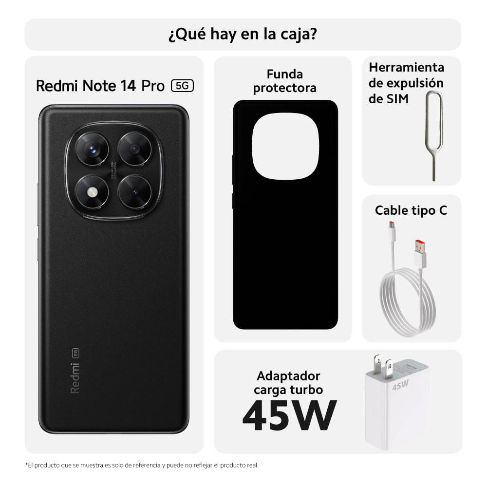 Celular XIAOMI Redmi Note 14 Pro 5G 256 GB 8 GB RAM Negro  + Smart Band 9 Pro Black img #3