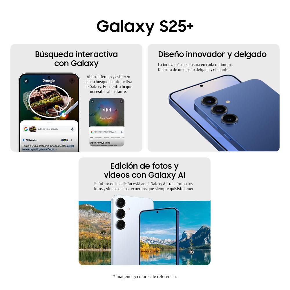 Celular SAMSUNG GALAXY S25+ 5G 256 GB 12 GB RAM AZUL HIELO  + GALAXY WATCH7 40MM BT img #2