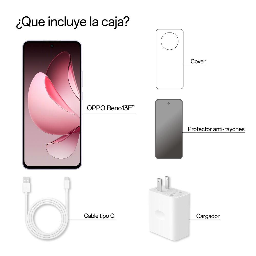 Celular OPPO RENO 13 F 5G 512 GB 12 GB RAM Morado + Smartwatch img #4