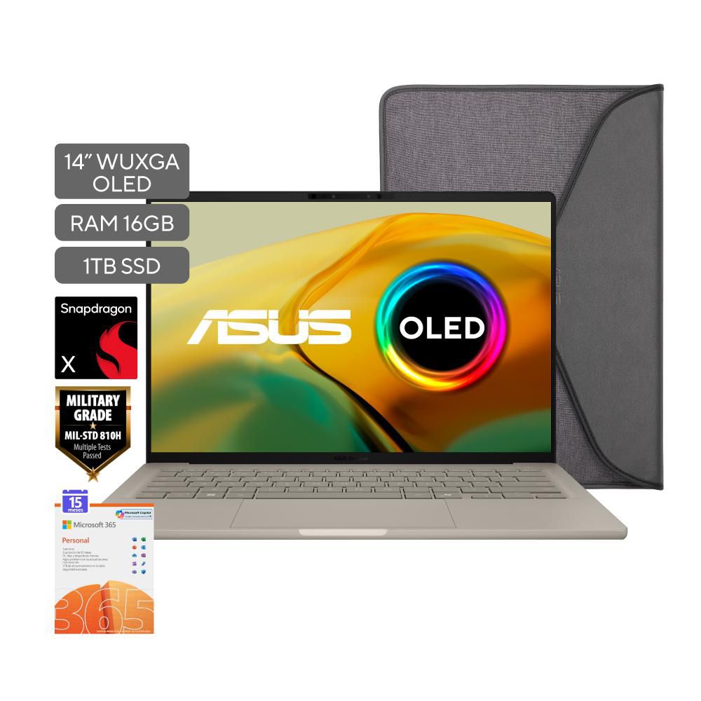 Portatil ASUS Zenbook A14 Qualcomm Snapdragon X X126100 RAM 32 GB 1 TB SSD UX3407QAQD288W img #2