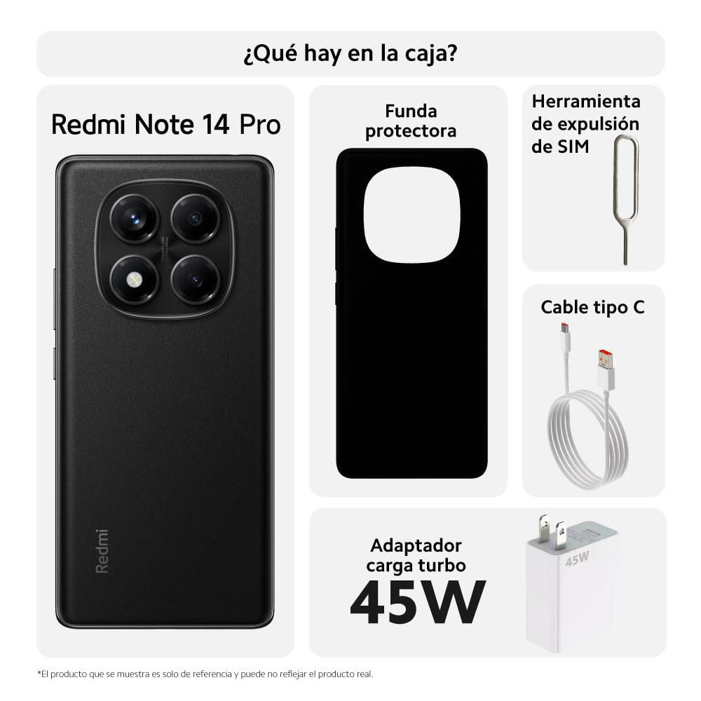 Celular XIAOMI Redmi Note 14 Pro 256 GB 8 GB RAM Negro  + Buds 6 Play img #3