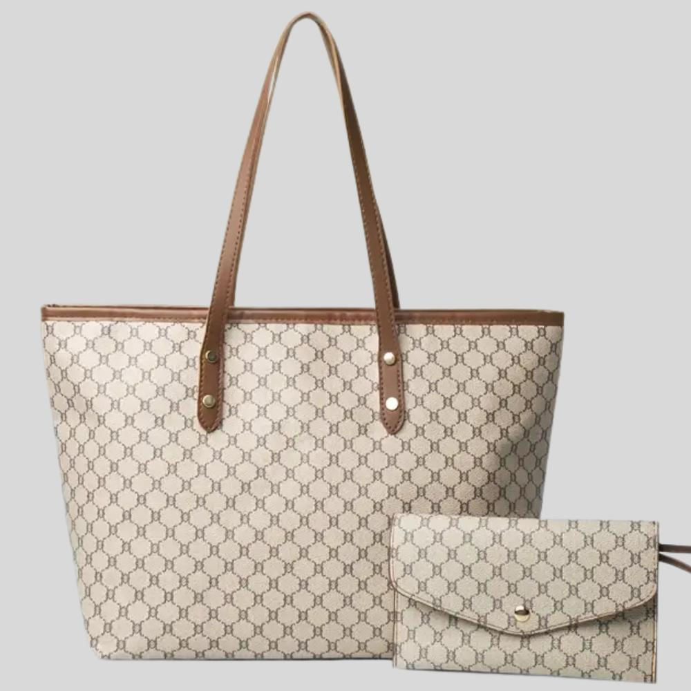 Set De Bolso Tote Cartera De Hombro Mujer Monogram