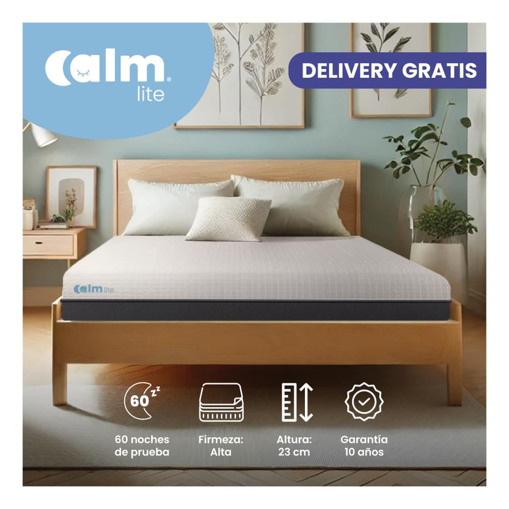 Colchon Calm Sencillo (100X190) Lite En Espuma Memory Foam Firme