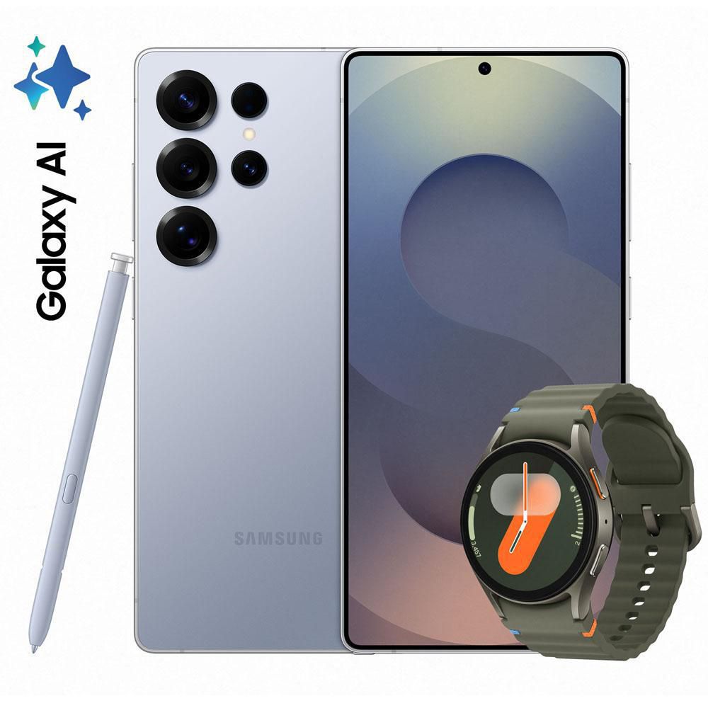 Celular SAMSUNG GALAXY S25 ULTRA 5G 256 GB 12 GB RAM AZUL PLATEADO  + GALAXY WATCH7 40MM BT img #1