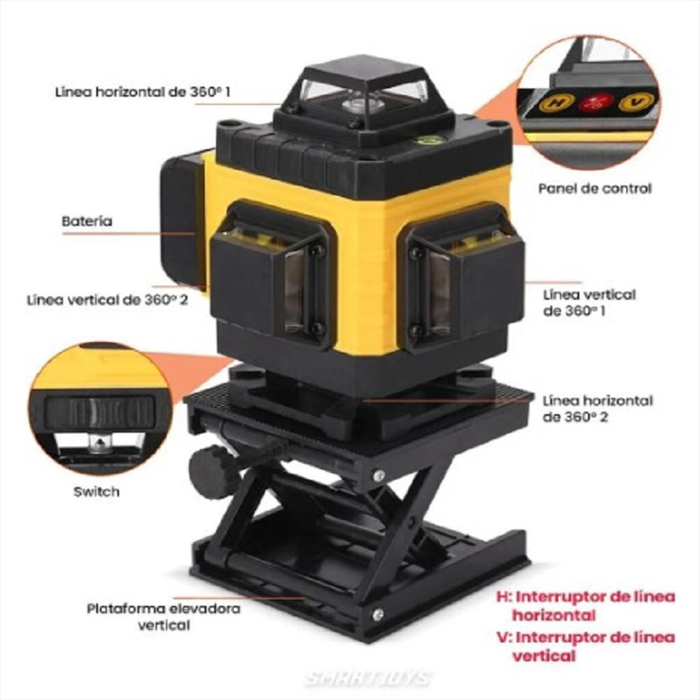 Nivel Laser 12 Lineas Verde Recargable Maletin Autonivelante img #4