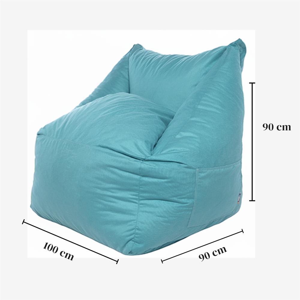 Sillón Puff Kubox En Microfibra Turquesa img #3