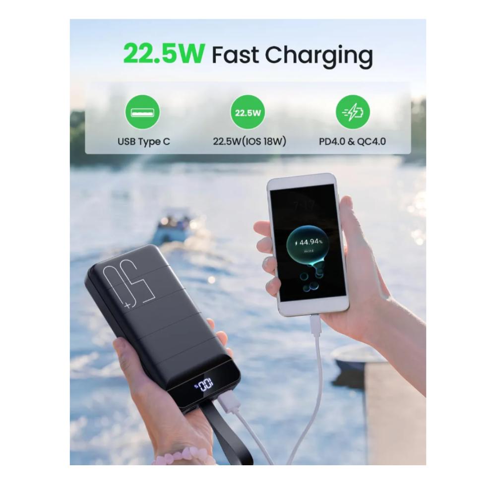 Power Bank Super Carga Rapida 50000Mah Linterna Usb Tipo C Negro img #4