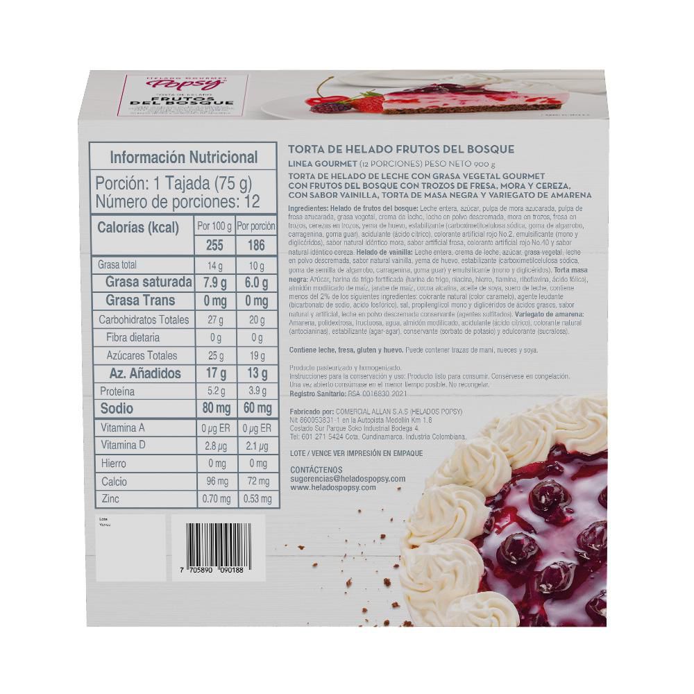 Torta de helado POPSY frutos del bosque (900  gr) img #2