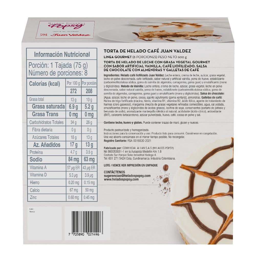 Torta de helado POPSY Juan Valdez (600  gr) img #2