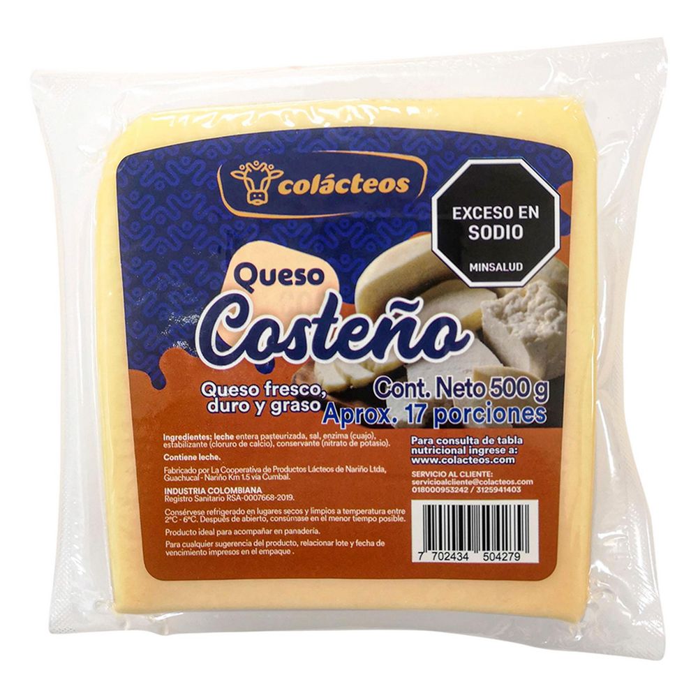 Queso COLACTEOS fresco duro y graso (500  gr) img #1