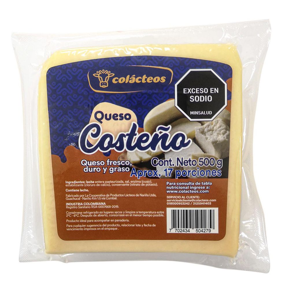 Queso COLACTEOS fresco duro y graso (500  gr) img #2