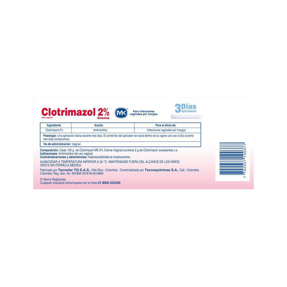 Crema vaginal CLOTRIMAZOL  (1  und) img #3