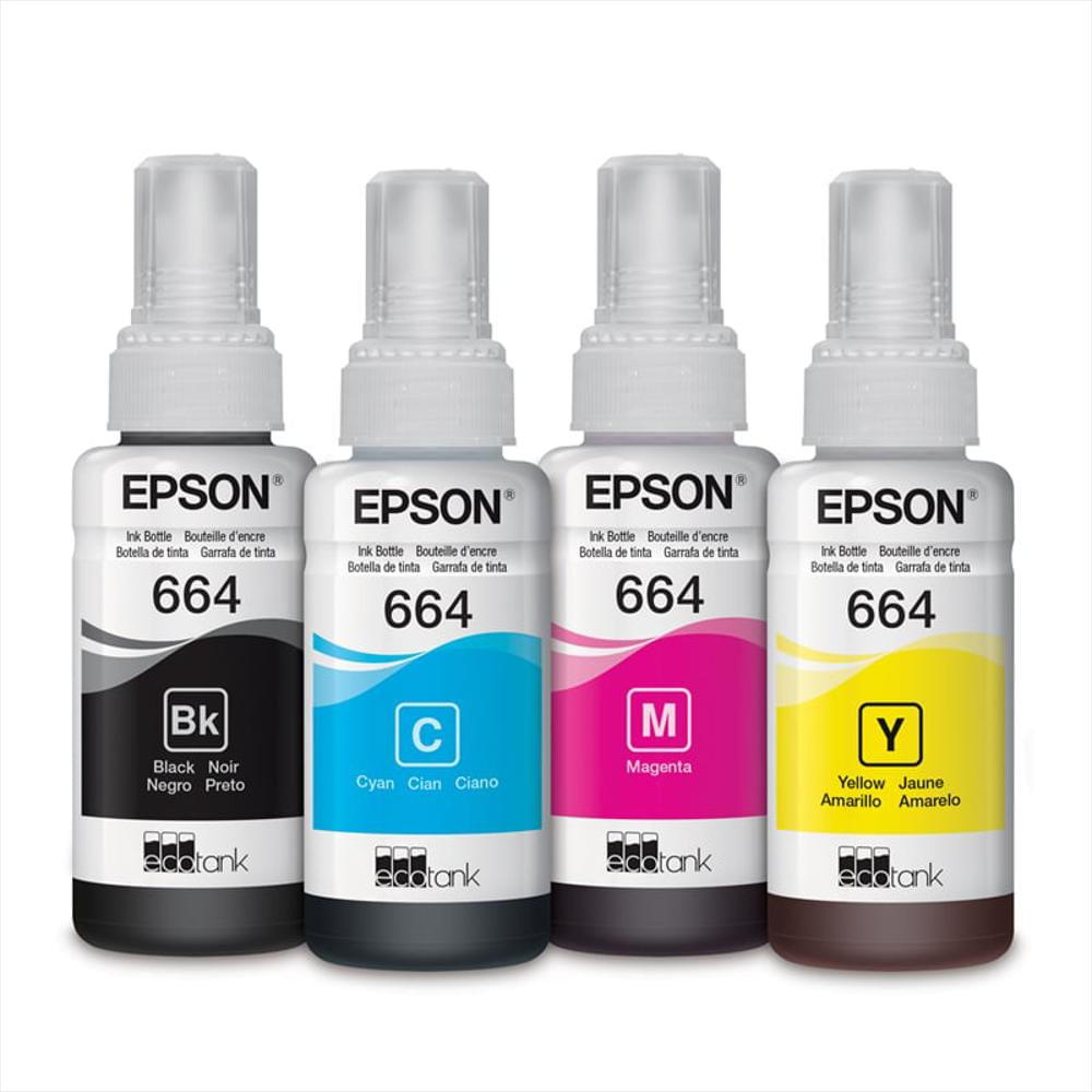 Kit 4 Tintas Epson 664 Original Impresora L210 L380 L555 Kit 4 Tintas Epson 664 Original Impresora L210 L380 L555