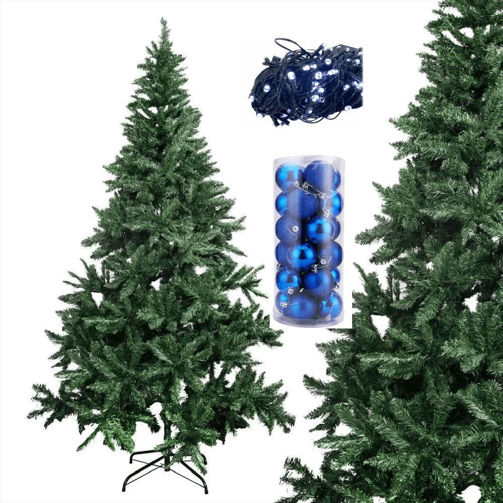 Kit Arbol De Navidad 150 Cm + Set De 50 Bolas + Luces 100 Bombillos img #1