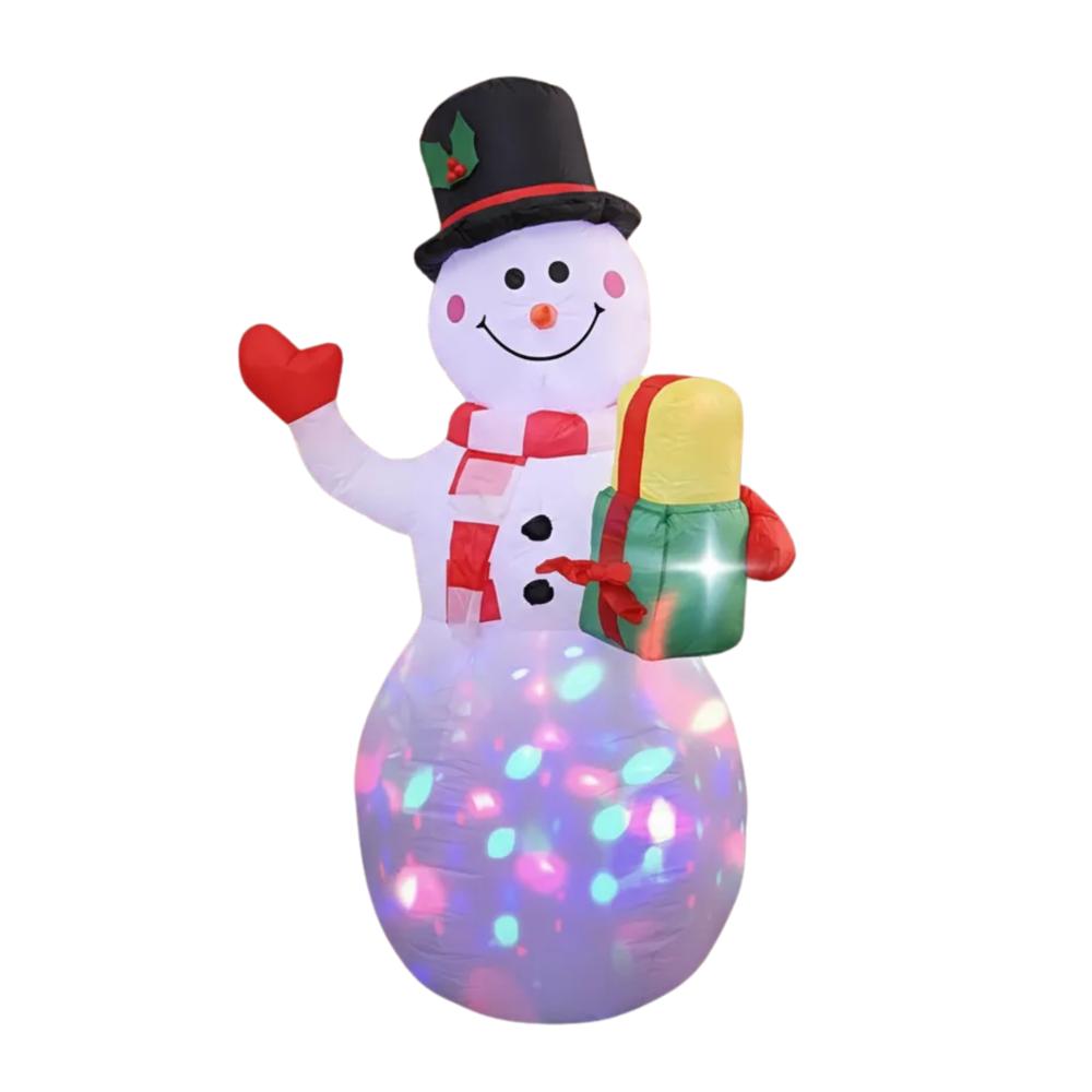 Muñeco De Nieve Inflable Grande Navidad Luces Led De Colores Decoración img #1