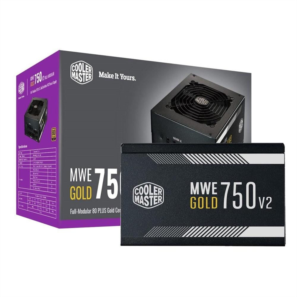 Fuente Poder Cooler Master Mwe 750W (Mpe 7501 Afaag U2) V2 / Full Modular / 80 Plus / Gold img #1