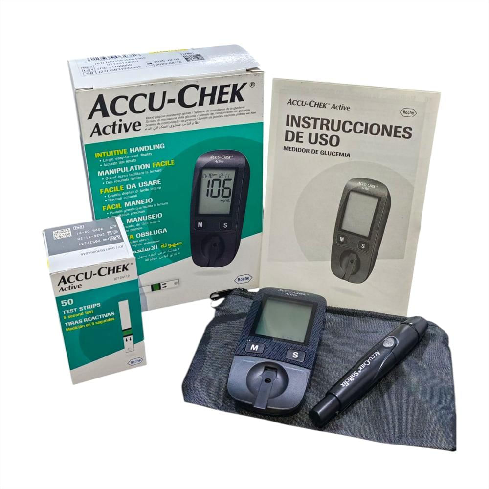 Kit Glucómetro Accu Chek Active Con 50 Tiras Y 50 Lancetas img #2