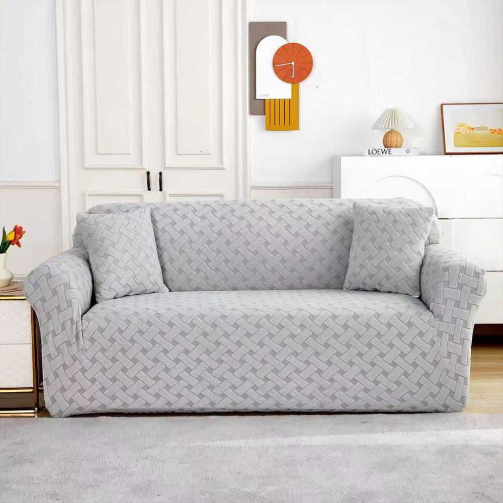 Funda Elástica Ajustable Para Sofá 2 Puestos Gris img #1