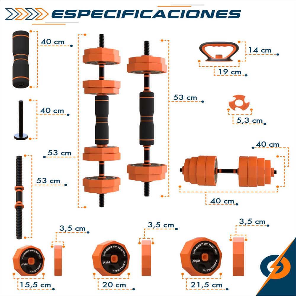 Kit Mancuernas Pesas Ajustables De 40Kg img #3