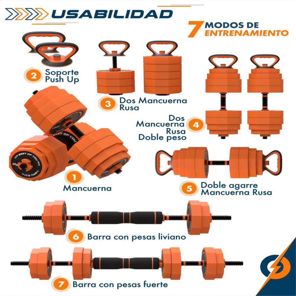 Kit Mancuernas Pesas Ajustables De 40Kg img #4