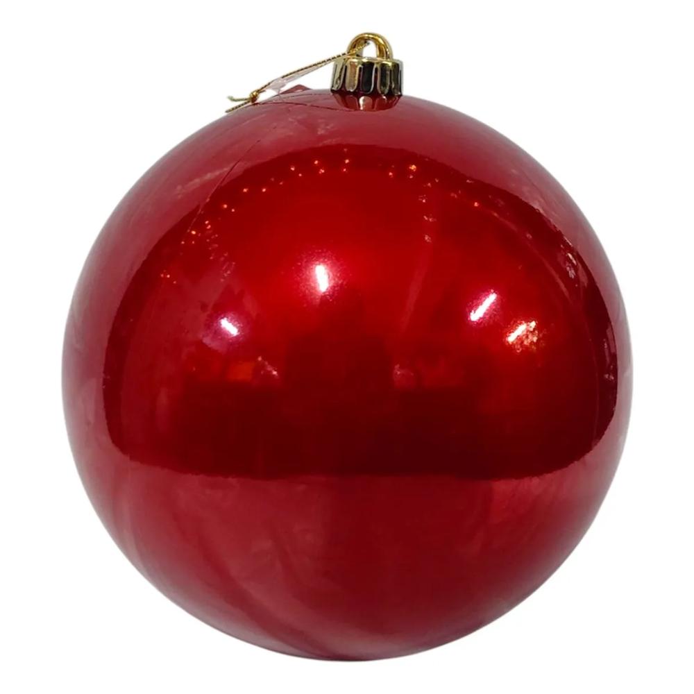 Bola De Navidad 20 Cms Color Rojo Brillante Perlada Decoración img #1