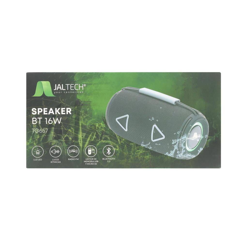 Parlante Bluetooth 16W Portátil Con Luces Led Jaltech Verde img #5
