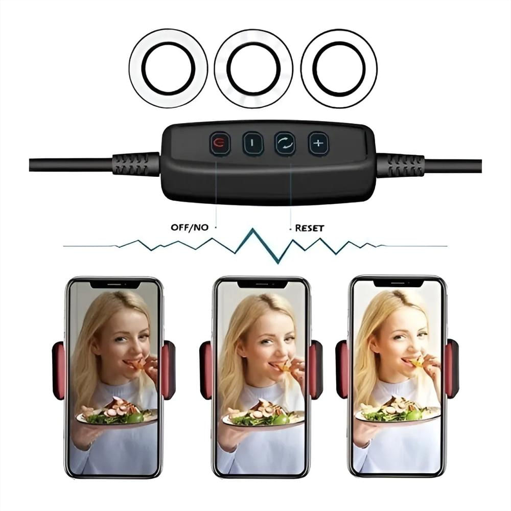 Luz Led Selfie Aro Redondo Soporte Celular Usb Control img #3