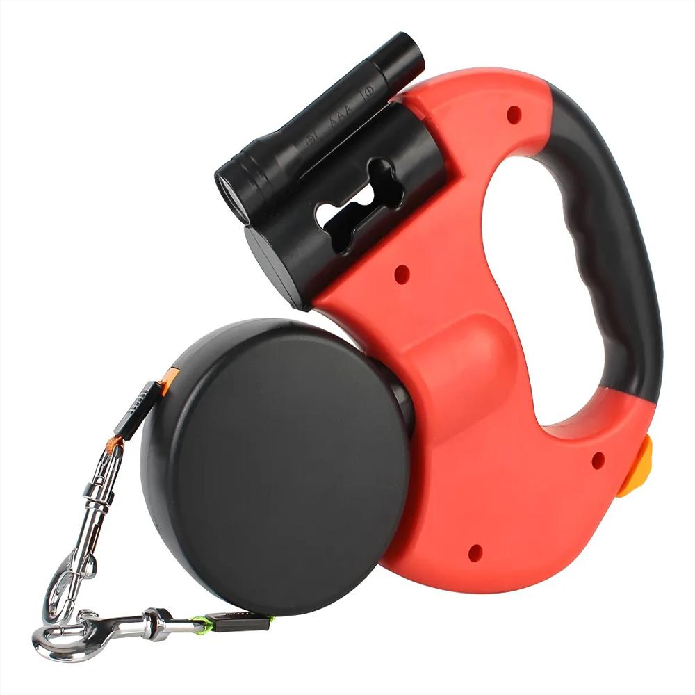 Correa Retráctil Doble Perro 360° Deposito Bolsa/Luz Led img #2