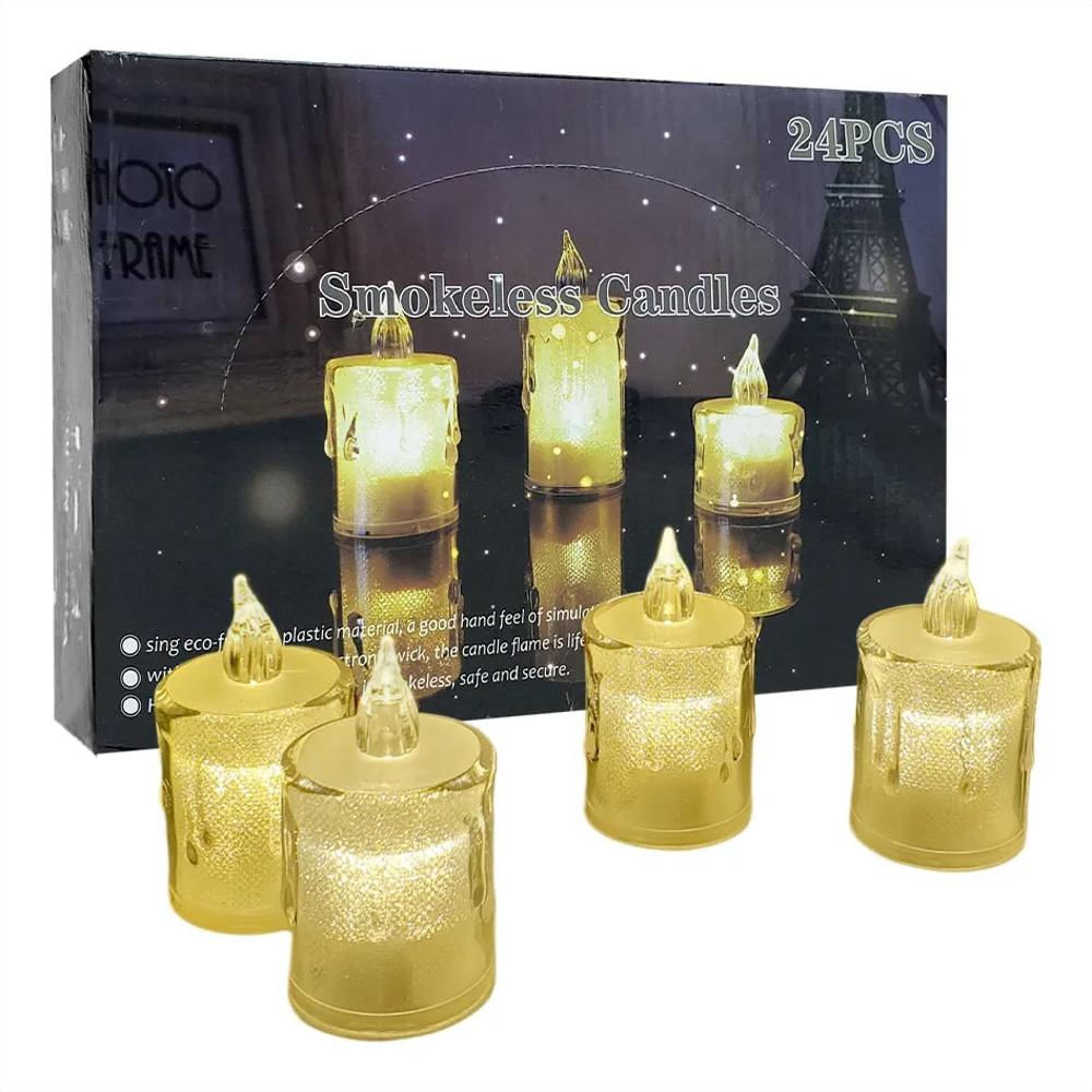 Velas Led X24 Unidades Luz Cálida Decoracion Hogar img #1