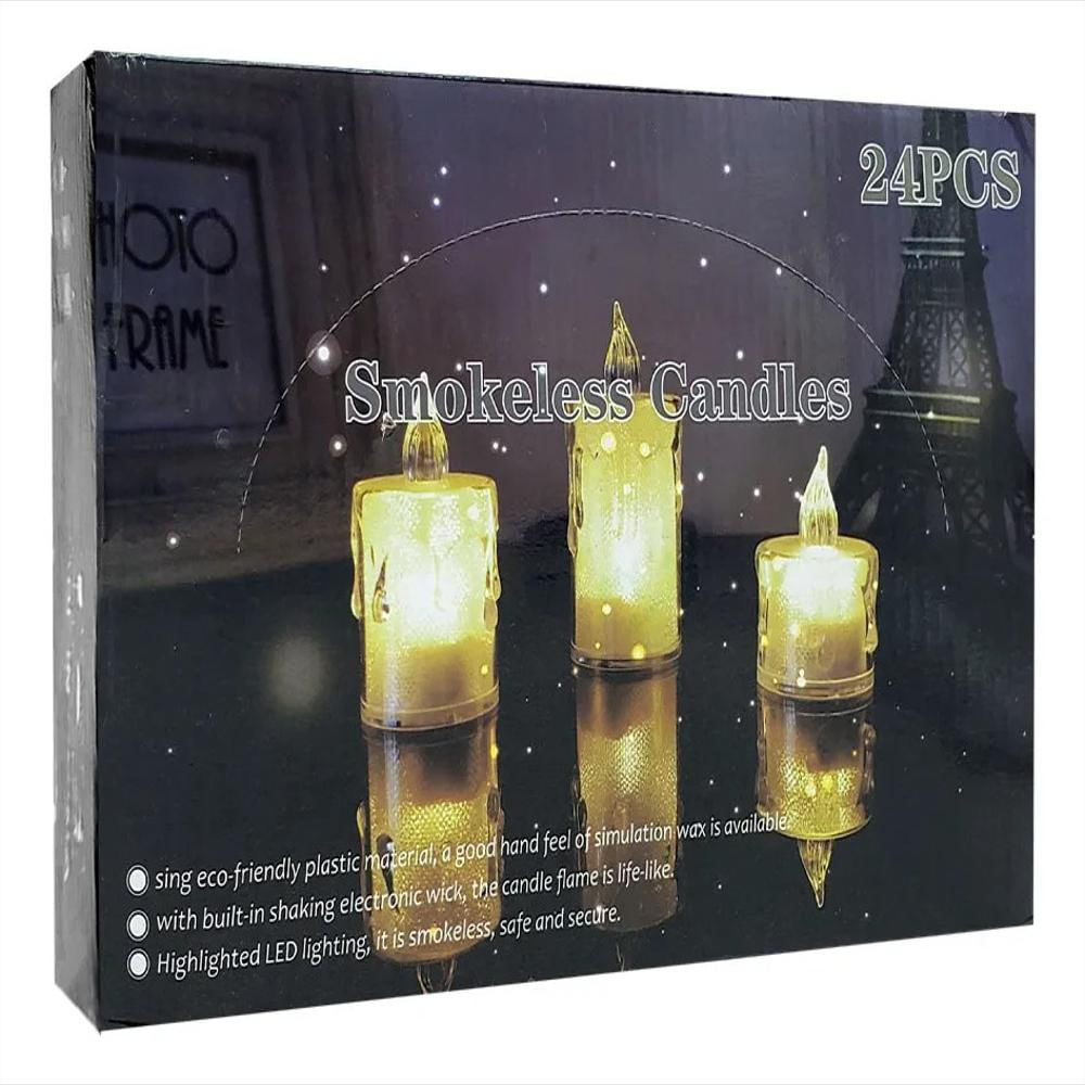 Velas Led X24 Unidades Luz Cálida Decoracion Hogar img #3