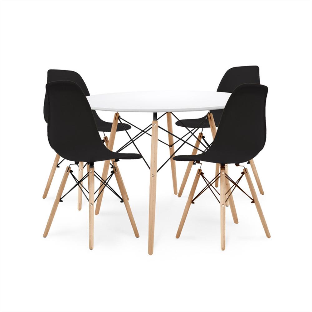 Juego De Comedor Milan Negro 4 Puestos