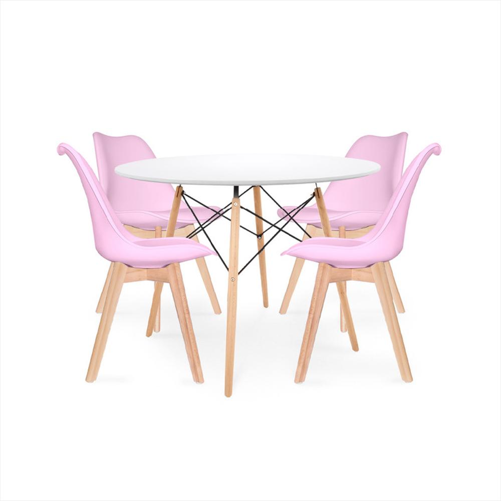 Juego De Comedor Paris Rosa 4 Puestos img #1