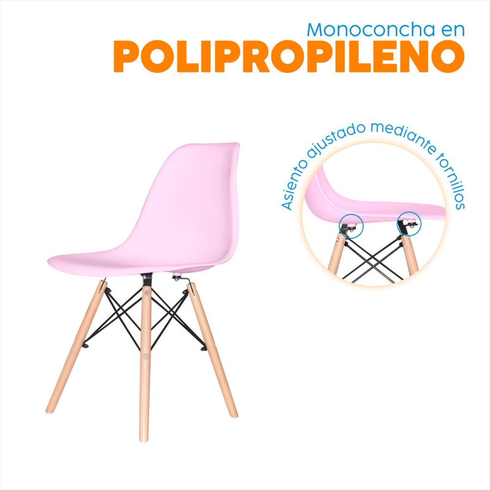 Juego De Comedor Milan Rosa 4 Puestos img #2