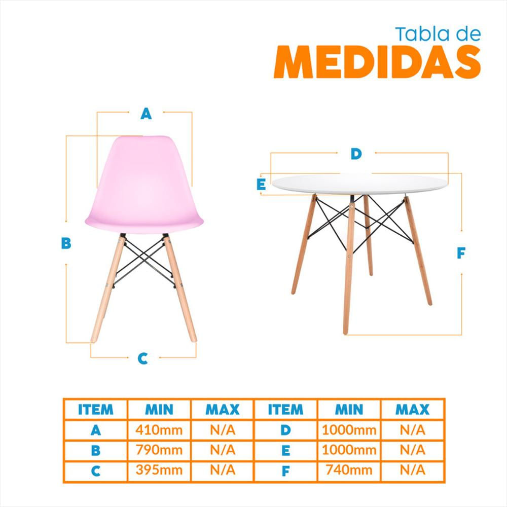 Juego De Comedor Milan Rosa 4 Puestos img #4