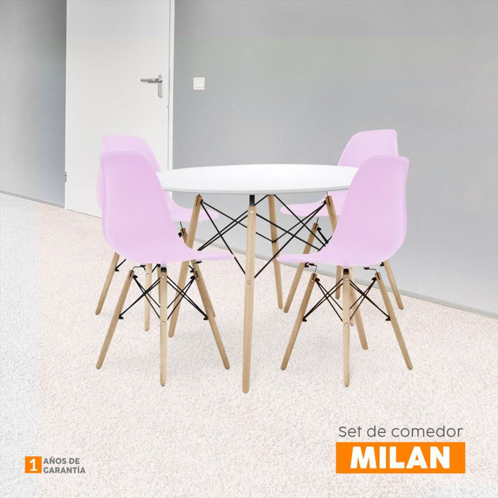 Juego De Comedor Milan Rosa 4 Puestos img #5