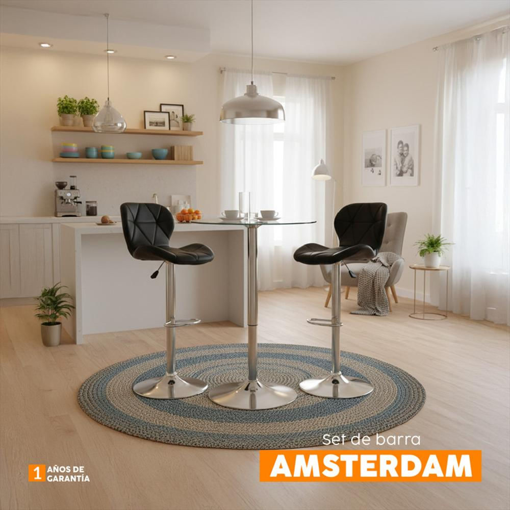 Juego De Barra Amsterdam Negro 2 Puestos img #5
