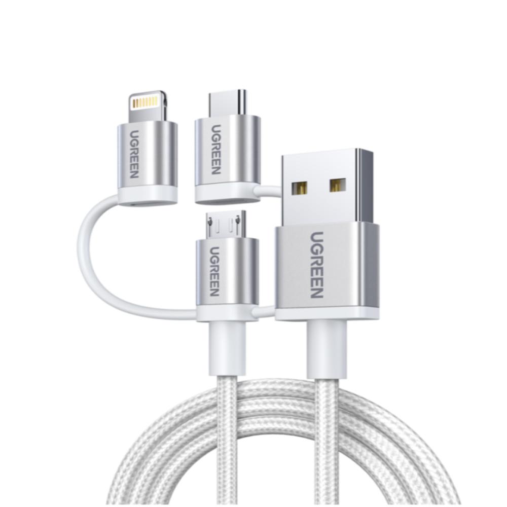 Cable Lightning+Micro Usb+Type C (3 In 1) 1.5Mt Ugreen 50203 img #1