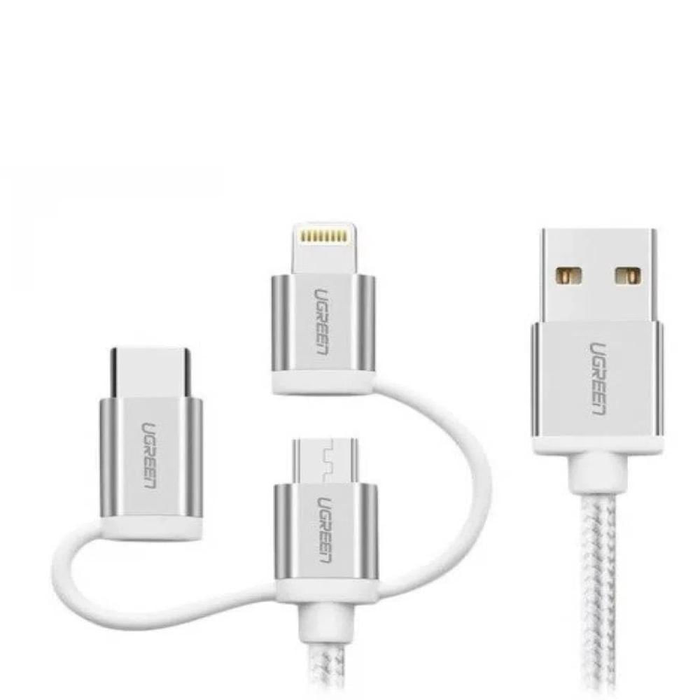Cable Lightning+Micro Usb+Type C (3 In 1) 1.5Mt Ugreen 50203 img #2