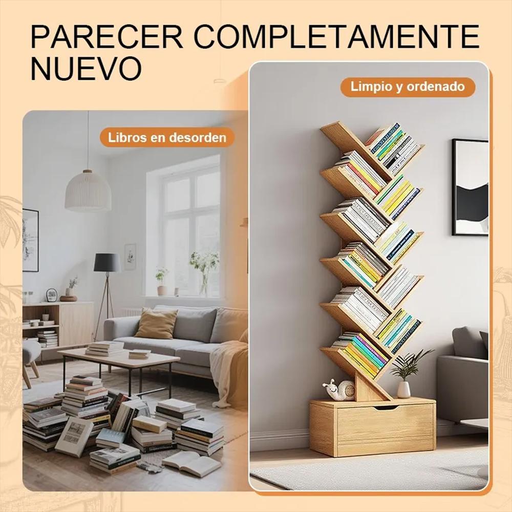Biblioteca Librero De Arbol Organizador De Libros 12 Capas img #3