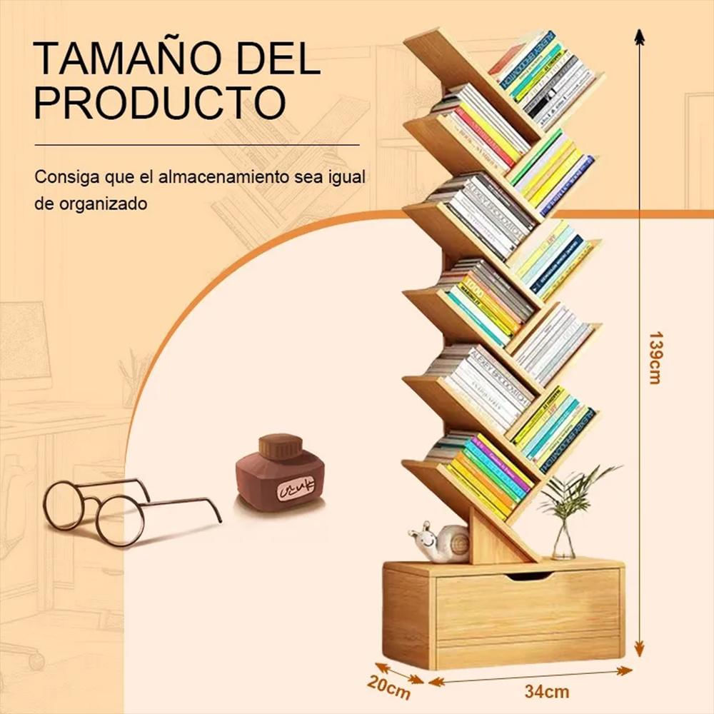 Biblioteca Librero De Arbol Organizador De Libros 12 Capas img #4