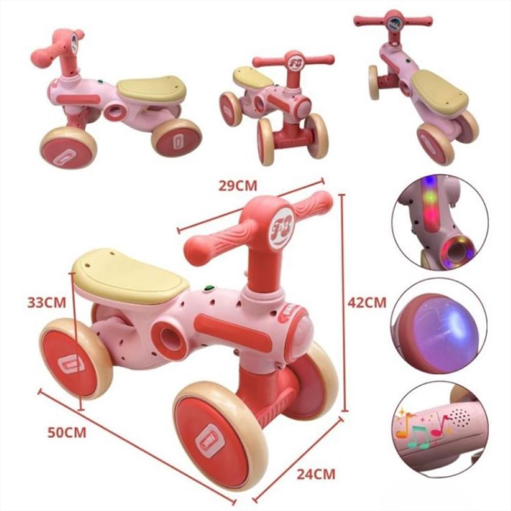 Triciclo De Cuatro Ruedas Para Niños Premium Rosa img #2