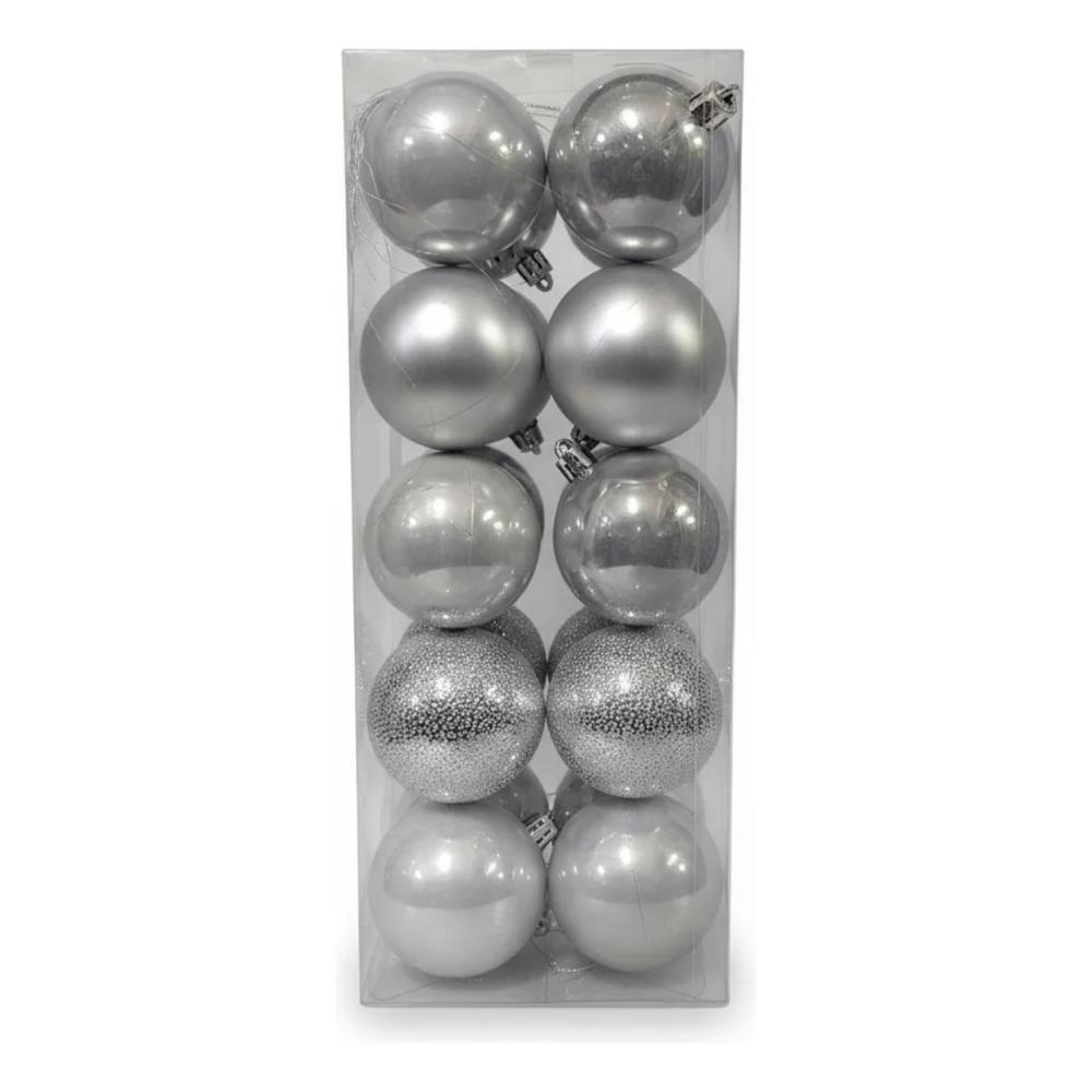 Paquete Bolas De Navidad 6 Cms X 20 Unidades Color Plateado Decoración img #1