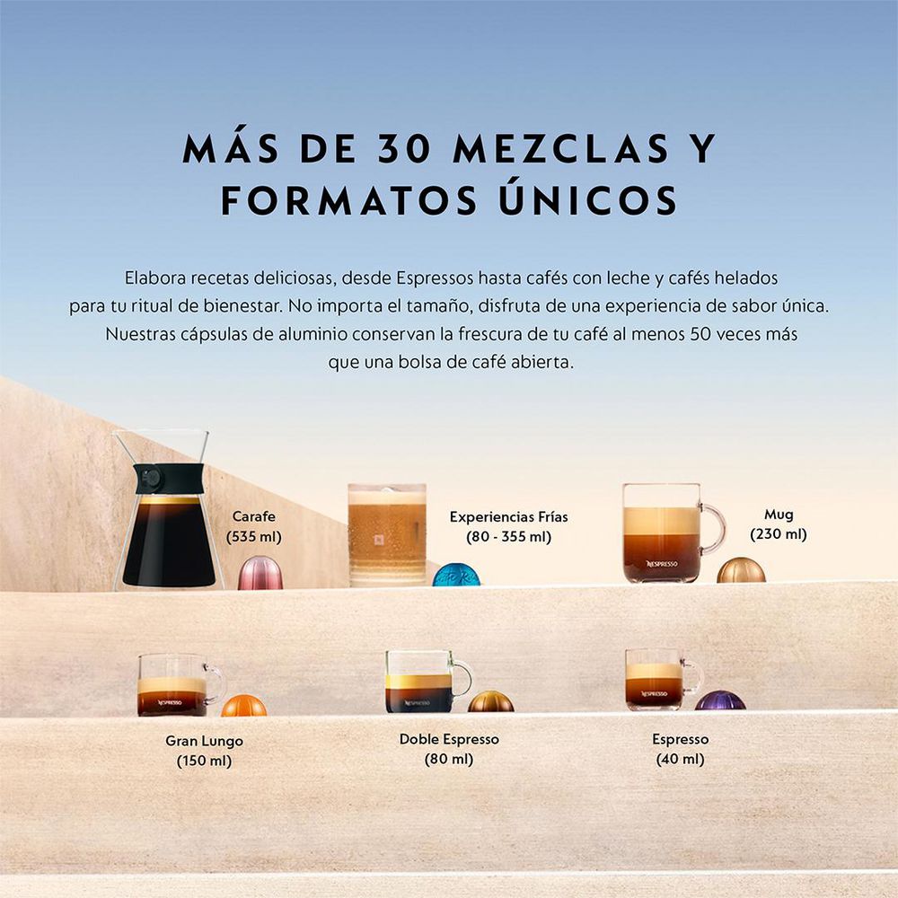 Cafetera NESPRESSO Minimalista, colorida y versátil  Blanco Vertuo POP img #5