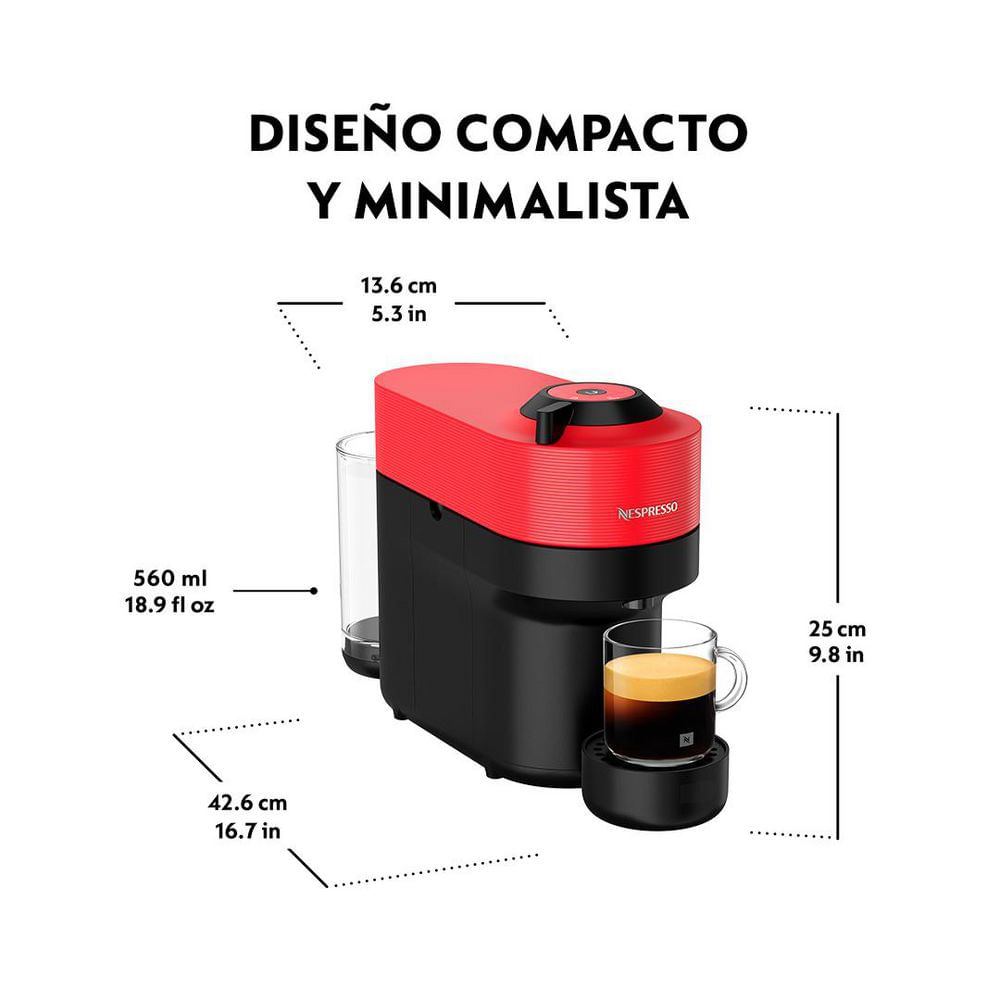 Cafetera NESPRESSO Minimalista, colorida y versátil  Rojo Vertuo POP img #2