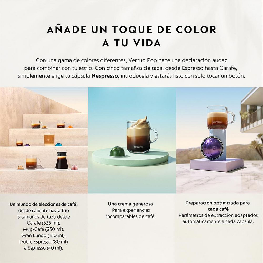 Cafetera NESPRESSO Minimalista, colorida y versátil  Rojo Vertuo POP img #5