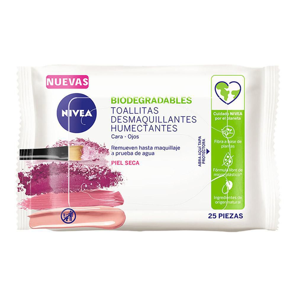 Toallitas desmaquillantes NIVEA 3 en 1 piel seca (25  und) img #1