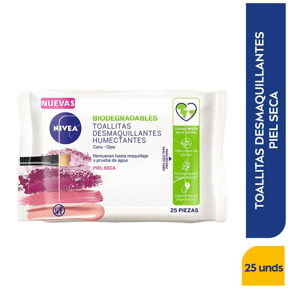 Toallitas desmaquillantes NIVEA 3 en 1 piel seca (25  und) img #2