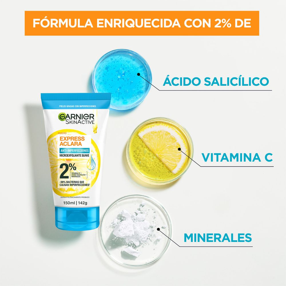 Limpiador facial GARNIER SKIN ACTIVE express aclara antiimperfecciones (150  ml) img #4