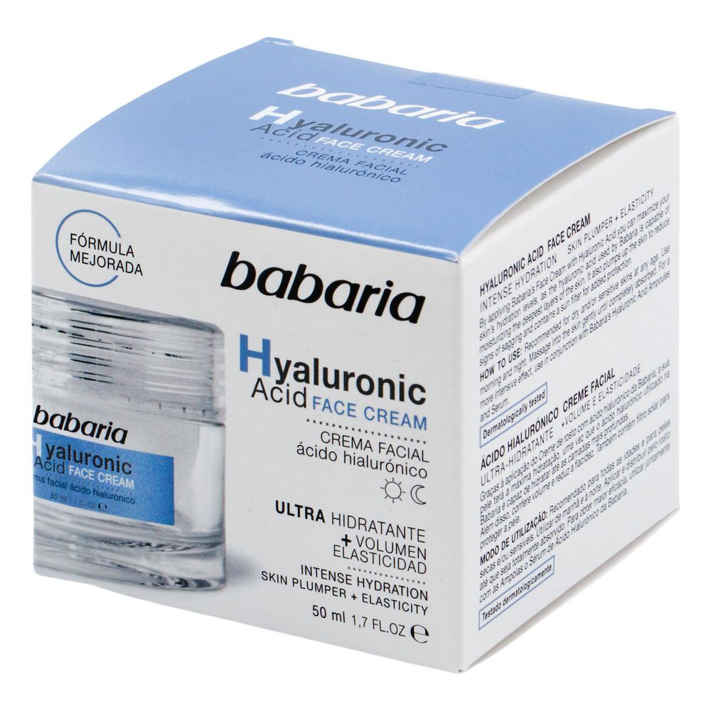 Crema facial BABARIA con ácido hialurónico (50  ml) img #2