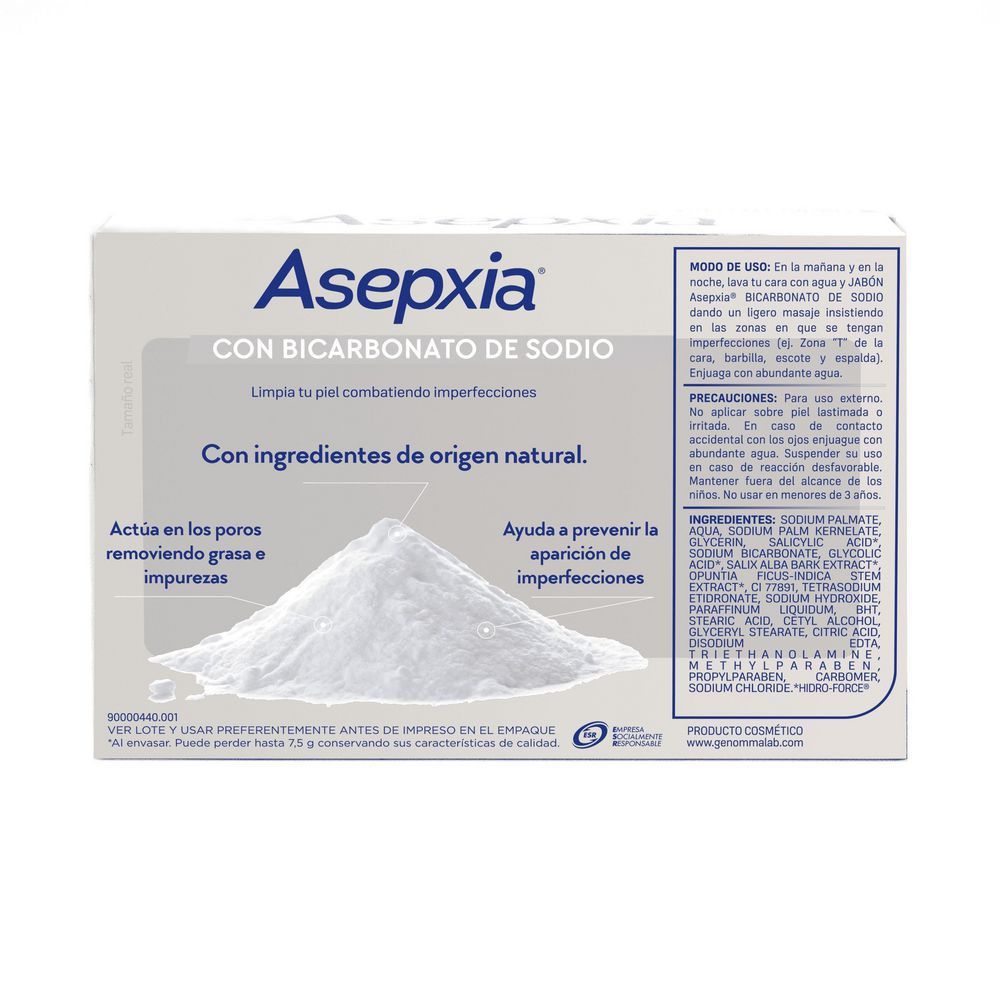 Jabón facial ASEPXIA con bicarbonato (100  gr) img #3